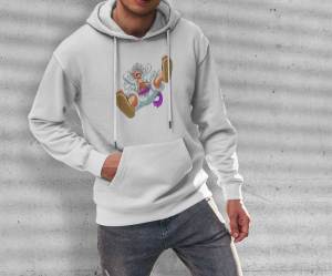 Hoodie anime gear 5 luffy 0nepiece black/white