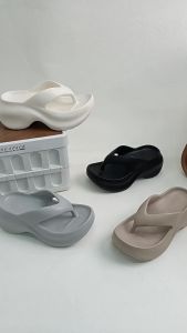[Free Shipping] WomenS Wedge Flip-Flops 2026 Summer New Thick-Soled Solid Color Korean Style Sandals For Outdoor Beach Use