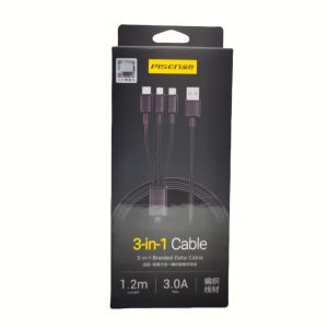 Pinsheng type-c100Wusb 3-in-1 Braided Data Fast Charging Multi-use Mobile Phone Charging Cable Customizable Printing Available logo