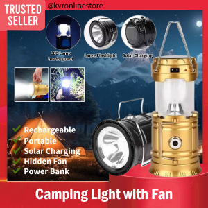 Hidden Fan Lantern Camping Solar LED Rechargeable Cool Outdoor Travel/Lampu Suluh Tanglung