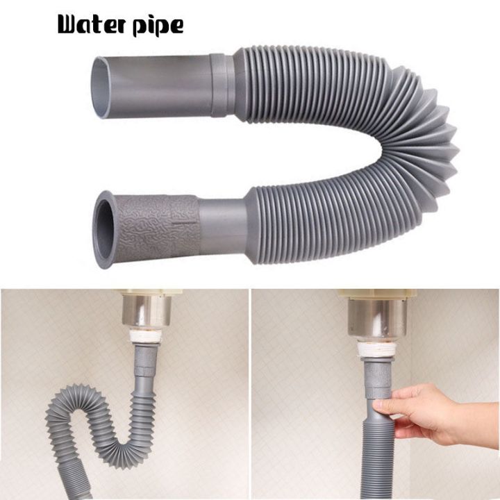 Drain Pipe Household PVC Bathroom Flexible Anti-odor Tube Drainage ...