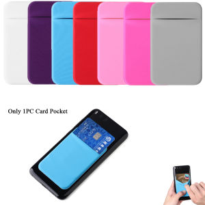 ★Ready Stock★Elastic Card Holder with Adhesive Sticker EZ-Link Credit Card Case Pocket Lycra Stretch Phone Wallet Mobile Phone Pocket Adhesive Case