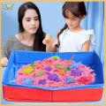 [deveodo] Foldable PVC Sandbox Square Sand Play Pool for Kids Pets Portable Beach Toy Pet Bath Tub Reinforced Base Reusable Sand Play Kit. 