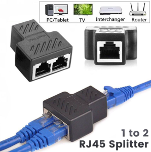 RJ45 Splitter Connector 1 to 2 Ethernet Extender Adapter Female to 2 Female Coupler for Network Ethernet Cable