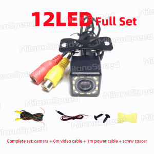 Camera Mundur Kamera Mundur 4LED/8LED/12LED Universal Parkir Mobil Dengan LED Car Rear View Camera Mobil Kamera Parkir Universal(Kabel video 6m + kabel daya 1m)