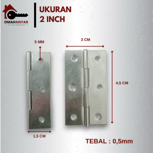 1 PASANG Engsel Lemari Tipis Stainless Steel YSK