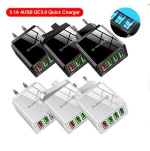 Quick Charge 3.0 iPhone 4 Ports Charger Wall Car Fast Charging Samsung S10 S9 S8 Plug Xiaomi mobile Phone