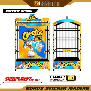 [COD] Cheetos Stiker Decal Sangkar Burung Kotak Kosan Koper Desain Cendet Stiker Murah Anti Air COD