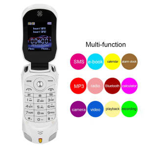 For Ferrari CAr shape Phone Flip Keypad Car Model Mobile Phone GSM Cell Phone 100-240V US White