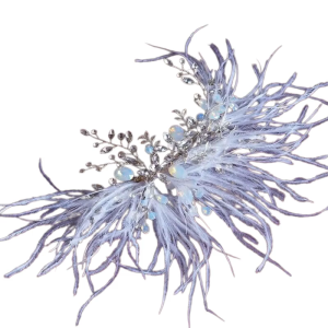 White Feather Tiaras Hair Clip for Bridal Stylish Wedding Headpiece Accessories Engagement Party Hair Accessory
