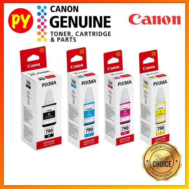 Canon GI-790 GI 790 GI790 Original Bottle Ink (Black, Cyan