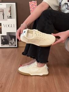 Genuine Leather WomenS Summer 2025 Breathable Height-Increasing Casual Sports Retro Lightweight Running Sneakers