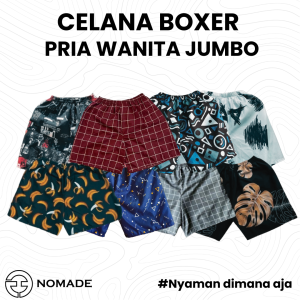 NOMADE Celana Boxer Jumbo | Celana Santai | Celana Kolor | Celana Tidur | Boxer Pria Wanita