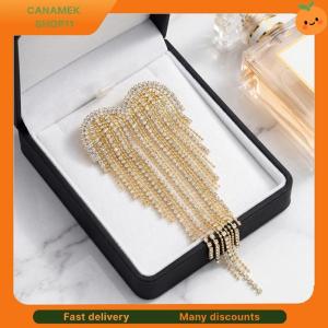 ❣️❣️❣️ Chic Shiny Heart Brooch for Women Tassel Lapel Pin Fashion Pin for Party Suit Dresses