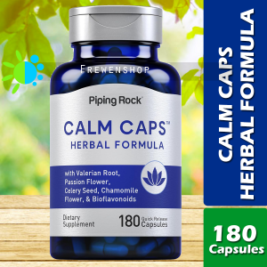 CALM CAPS HERBAL FORMULA 180 Capsules with Valerian Root Passion Chamomile Flower  Celery Supplement