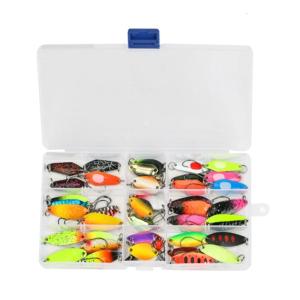 43Pcs Fishing Spoon Lure Hard Baits Wobbler Casting Spinner Baits Metal Spoon Fishing Baits for Trout Fishing Tackle