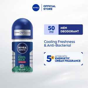 NIVEA MEN Cool Kick Energy Fresh Deodorant Roll On / Cooling / Dry / Fresh / Perfume / Personal Care Me / 50ml / Mens Grooming