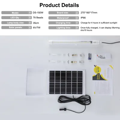 Dosen Waterproof Solar LED Wall Lights Tube Lampu 100W-1000W Outdoor Wall LightsGarden In Yard Decoration lamp