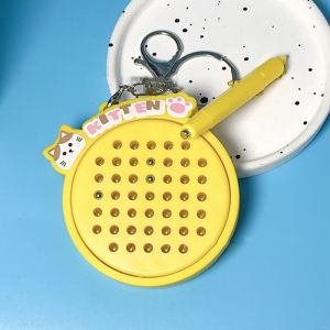 GYDJ MALL DIY Magnetic Drawing Board Keyring Mini Funny Cat Cartoon Pendant Educational Toys Backpack Decor