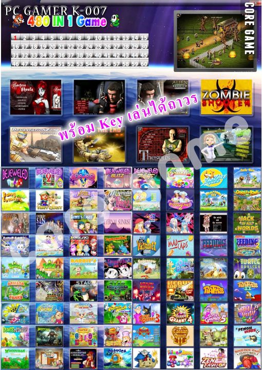 เกมส์รวม Game 480in1 รวมเกมส์เก่า (แฟมมิลี่) แผ่นและแฟลชไดร์ฟ เกมส์