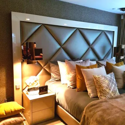 บุผนังกันกระแทก หนังPVCหุ้มฟองน้ำ ฐานไม้MDF หนาพิเศษ เบาะติดหัวเตียง wall pad วอลเปเปอร์3มิติ โฟมกันกระแทก บุหัวเตียง