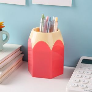 YRUQYS Aesthetic Cute Pen Holder Creative Kawaii Makeup Brush Shelf Stationery Organizer Large Capacity Flower Vase Pot Tabletop Storage
