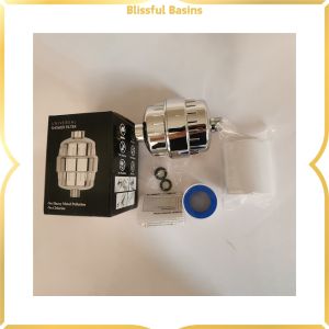 【NEW】 Blissful การกรอง 15 ชั้น 10 ขั้นตอนเครื่องกรองน้ำอาบน้ำขจัดคลอรีนฟลูออไรด์ + ตัวกรองโลหะหนักนุ่มสำหรับน้ำกระด้าง