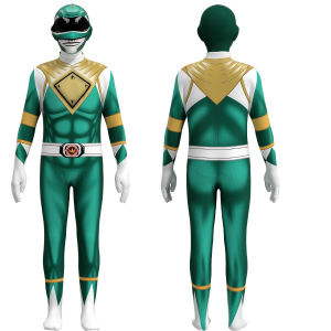Stock ready Anak-anak Power Rangers Cosplay Bodysuit Boys Girls Superhero Jumpsuit Halloween Costume