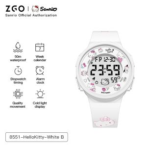 XIAOMI x Sanrio HelloKitty jam tangan budak perempuan Multifunction Waterproof Electronic Digital Watch kids girl Student gift 8551