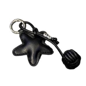 Artistic Star Bag Pendant Practical PU Leather Key Chain Handwoven Keychain for Backpack Handbag Students Schoolbag