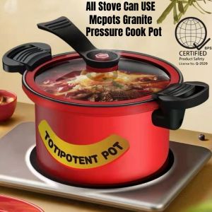 McPots Granite Non-Stick Frying Pan Pot 3.5L Korean Multi-function Pressure Cookware | Energy Efficient | Universal Stove Compatible (Gas/Electric/Induction) | Shatterproof Glass Lid | Healthy Cooking Oil Free | Fast & Even Heating | Durable Easy Clean