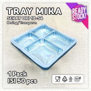 Mika Tray Ukuran 18 Sekat 4 18S4 Alas Plastik Kotak Dus Nasi Katering