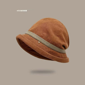 Korean Corduroy Bucket Hats Trendy Warm Fisherman Hat Fashion Autumn Winter Thick Cap Women Headwear Accessories