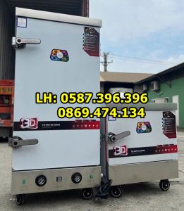 Tủ hấp cơm hấp giờ hấp gà hấp pate.... 4 6 8 10 12 khay công nghiệp chạy điện 220/380V