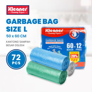 Kleaner Kantong Plastik Sampah 50 x 60 Cm 3 Roll 72 Pcs Trash Bag Size L Garbage Bag Serbaguna GSL004