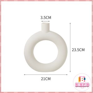 Biblio【Ready in Stock】 White Nordic Style Plastic Vase Modern Flower Vase Wedding Table DIY Home Decor