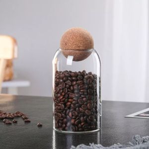 Toples Kaca Botol Kaca Glass Bottle with Ball Cork Lid Storage Jar