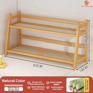 SG Stock 2-Tier Bamboo Kitchen Countertop Shelf Freestanding Spice Rack Organizer for Condiments & Tableware