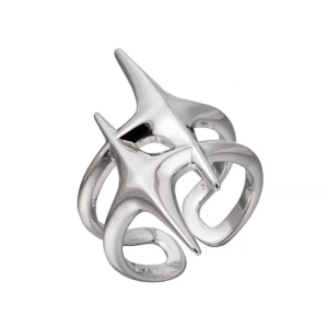 Hollow Awn Star Finger Rings Adjustable Open Rings Bohemian Star Joint Rings Hollow Awn Star Finger Rings for Women Girl