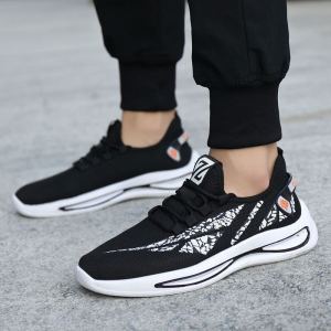 Mens Shoes Casual Sports Shoes Mens Summer Breathable Running Shoes Small White Shoes Elastic Ultra-light Running Shoes