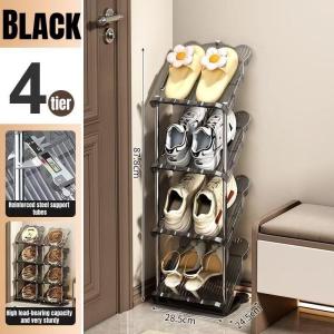 4/5 Tiers Vertical Shoe Rack Stackable Shoe Shelf Entryway Shoe Tower Narrow Shoe Organizer No-Tool Assembly