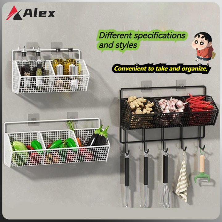 Wall Mounted Kitchen Racks Spice Storage Holder Organizer Kitchen ...
