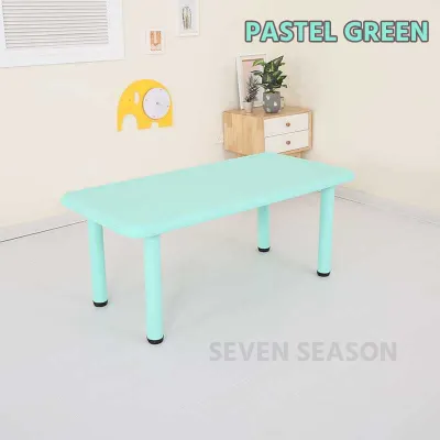 1 Kindergarten Long Study Table with Adjustable Table Height for Kid Children Nursery Colorful Rectangular
