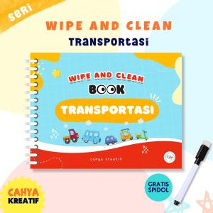 Cahya Kreatif WIPE AND CLEAN Seri transportasi | Buku Belajar Huruf Murah BusyBook