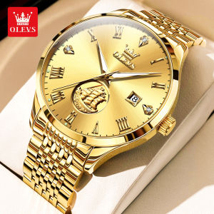 OLEVS watch for men waterproof 2025 top luxury mens automatic mechanical watch 30m waterproof calendar multifunction smooth sailing dial design stainless steel strap luminous light luxury classic business mechanical mens watch