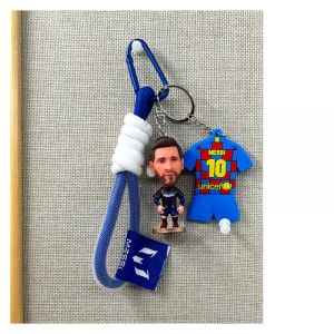 3-Piece Keychain Set Fans Gift footballer+PVC Jersey+weaving rope Argentina Messi Portugal Ronaldo Doll Keychain Neymar Haaland Jersey Key rope Pendant
