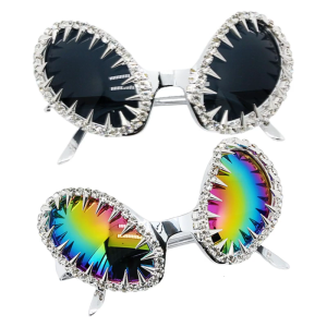 Hiphop Dance Sunglasses With Rivet Studded Frame Exaggerated Sun Protections Eyewear Punk Styles Glasses for Theme Event