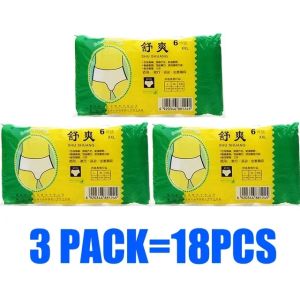 18Pcs/Set Travel Portable Disposable Non Woven Paper Briefs Panties Underwear White Regular Emergency Underpants for Women Men