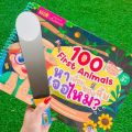 หนังสือไฟฉาย ส่องไฟฉายท่องโลกกว้าง 100 First Animals หาเพื่อนของฉันเจอไหม ทำความรู้จักกับเพื่อนสัตว์หลากหลายชนิด มากถึง 100 ตัวในเล่ม. 