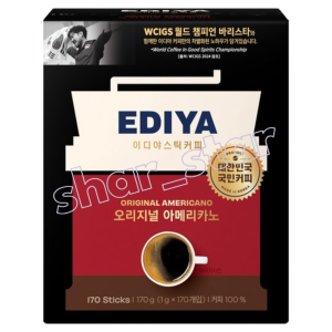 Ediya Original Americano Instant Coffee 170 Sticks 1g x170 170g 6oz Stick Coffee Mix No Sugar Added